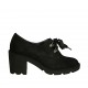 Scarpa stringata da donna in camoscio nero tacco 7 - Misure disponibili: 33, 42, 43, 44