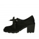 Scarpa stringata da donna in camoscio nero tacco 7 - Misure disponibili: 33, 42, 43, 44
