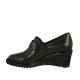 Scarpa accollata da donna con elastici e fibbia in pelle nera zeppa 5 - Misure disponibili: 34, 42, 43