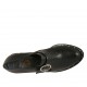 Scarpa accollata da donna con elastici e fibbia in pelle nera zeppa 5 - Misure disponibili: 34, 42, 43