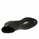 Bottines avec fermeture éclair, elastique et bout Brogue pour femmes en cuir noir talon 7 - Pointures disponibles:  43