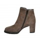 Bottines pour femmes avec fermeture éclair et goujons en daim taupe talon 7 - Pointures disponibles:  42, 44, 45