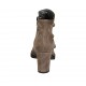 Bottines pour femmes avec fermeture éclair et goujons en daim taupe talon 7 - Pointures disponibles:  42, 44, 45