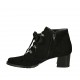 Bottines pour femmes avec lacets fermeture éclair en daim noir talon 5 - Pointures disponibles:  33, 44