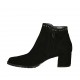 Bottines pour femmes avec fermeture éclair et goujons en daim noir talon 5 - Pointures disponibles:  34