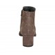Stivaletto da donna con cerniera e borchie in camoscio taupe tacco 5 - Misure disponibili: 33, 43