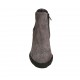 Stivaletto con cerniera ed elastico da donna in camoscio grigio con lavorazione Brogue tacco 7 - Misure disponibili: 34, 43, 45
