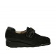 Zapato para mujer con velcro y tachuelas en gamuza y charol negro cuña 3 - Tallas disponibles:  34, 43, 44
