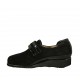 Zapato para mujer con velcro y tachuelas en gamuza y charol negro cuña 3 - Tallas disponibles:  34, 43, 44