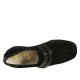 Scarpa accollata da donna con velcro e borchie in camoscio e vernice nera zeppa 3 - Misure disponibili: 34, 43, 44