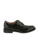 Zapato oxford para mujer con cordones en charol negro con diseño Brogue tacon 2 - Tallas disponibles:  32, 33, 43, 44