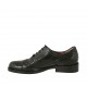 Scarpa stringata oxford da donna in pelle nera con lavorazione Brogue tacco 2 - Misure disponibili: 32, 44, 45