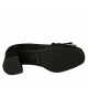 Scarpa accollata da donna con frangia e catena argentata in camoscio nero tacco 7 - Misure disponibili: 34, 42, 43