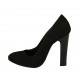 Zapato de salon para mujer en gamuza negra con plataforma interna tacon 11 - Tallas disponibles:  33