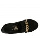 Zapato cerrado para mujer con flecos y cadena en gamuza negra tacon 10 - Tallas disponibles:  31, 32, 33, 34, 42, 43, 46