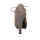 Zapato para mujer en gamuza gris pardo con cordones y plataforma tacon 11 - Tallas disponibles:  31, 34, 43