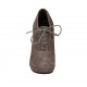 Zapato para mujer en gamuza gris pardo con cordones y plataforma tacon 11 - Tallas disponibles:  31, 34, 43