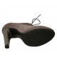 Zapato para mujer en gamuza gris pardo con cordones y plataforma tacon 11 - Tallas disponibles:  31, 34, 43