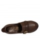 Zapato para mujer con hebilla y flecos en piel marron tacon 10 - Tallas disponibles:  31, 32, 42, 43
