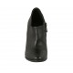 Woman's highfronted shoe in black leather with zipper heel 9 - Available sizes:  31, 42