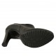 Woman's highfronted shoe in black leather with zipper heel 9 - Available sizes:  31, 42