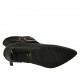 Woman's ankle boot with buckle, strap and zipper in black leather heel 10 - Available sizes:  32