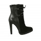 Bottine pour femmes à lacets avec fermeture éclair et plateforme en cuir et daim noir talon 11 - Pointures disponibles:  31, 32, 43