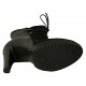 Stivaletto da donna con cerniera, laccio e plateau in pelle e camoscio nero tacco 11 - Misure disponibili: 31, 32, 43