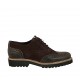 Zapato oxford para mujer con cordones en piel y gamuza marron tacon 3 - Tallas disponibles:  42, 43, 44, 45