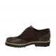 Zapato oxford para mujer con cordones en piel y gamuza marron tacon 3 - Tallas disponibles:  42, 43, 44, 45