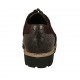Zapato oxford para mujer con cordones en piel y gamuza marron tacon 3 - Tallas disponibles:  42, 43, 44, 45