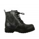 Bottines avec lacets et fermeture éclair pour femmes en cuir noir à effet marbre talon 3 - Pointures disponibles:  44