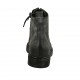 Bottines avec lacets et fermeture éclair pour femmes en cuir noir à effet marbre talon 3 - Pointures disponibles:  44