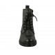 Bottines avec lacets et fermeture éclair pour femmes en cuir noir à effet marbre talon 3 - Pointures disponibles:  44