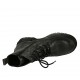 Bottines avec lacets et fermeture éclair pour femmes en cuir noir à effet marbre talon 3 - Pointures disponibles:  44