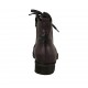 Stivaletto stringato da donna con cerniera e puntale in pelle bordeaux viola tacco 3 - Misure disponibili: 44, 45