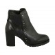 Botines pour femmes avec fermeture éclair et goujons en cuir noir talon 7 - Pointures disponibles:  42, 43