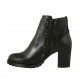 Botines pour femmes avec fermeture éclair et goujons en cuir noir talon 7 - Pointures disponibles:  42, 43
