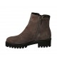 Stivaletto da donna in camoscio taupe con cerniere e plantare estraibile tacco 4 - Misure disponibili: 32, 43, 44, 45