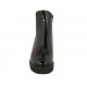 Bottines pour femmes avec élastique, semelle amovible et fermeture éclair en cuir verni noir talon 4 - Pointures disponibles:  45