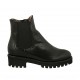 Stivaletto con cerniera, plantare estraibile ed elastico da donna in pelle nera tacco 4 - Misure disponibili: 32, 43, 45