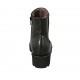 Bottines avec fermeture éclair, semelle amovible et elastique pour femmes en cuir noir talon 4 - Pointures disponibles:  32, 43, 45