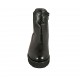 Bottines avec fermeture éclair, semelle amovible et elastique pour femmes en cuir noir talon 4 - Pointures disponibles:  32, 43, 45