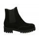 Bottines pour femmes avec fermeture éclair, semelle amovible, elastique et goujons en daim noir talon 4 - Pointures disponibles:  32, 33, 43, 44
