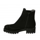 Bottines pour femmes avec fermeture éclair, semelle amovible, elastique et goujons en daim noir talon 4 - Pointures disponibles:  32, 33, 43, 44