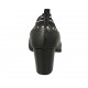 Scarpa accollata da donna con borchie ed elastici in pelle nera tacco 6 - Misure disponibili: 33, 34, 43, 44