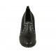 Scarpa accollata da donna con borchie ed elastici in pelle nera tacco 6 - Misure disponibili: 33, 34, 43, 44