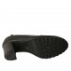 Scarpa accollata da donna con borchie ed elastici in pelle nera tacco 6 - Misure disponibili: 33, 34, 43, 44