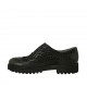 Scarpa accollata da donna con elastici in pelle nera e camoscio stampato maculato nero tacco 3 - Misure disponibili: 45