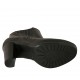 Stivaletto da donna con elastici e plateau in pelle nera tacco 9 - Misure disponibili: 42, 43